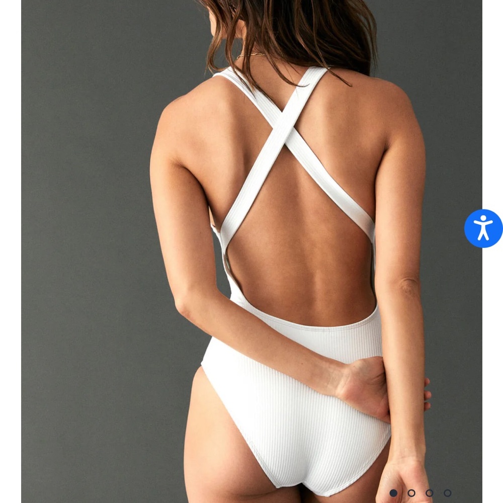 NWT Andie Swim The Tulum One Piece Ribbed White Size Medium M NEW